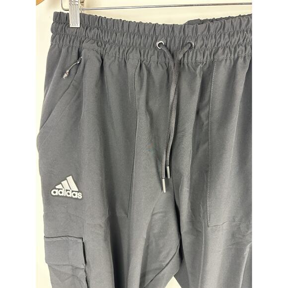 Adidas x KU Jayhawks Collegiate Pants Men's Size XL Black Woven Cargo Jogger - Picture 3 of 11